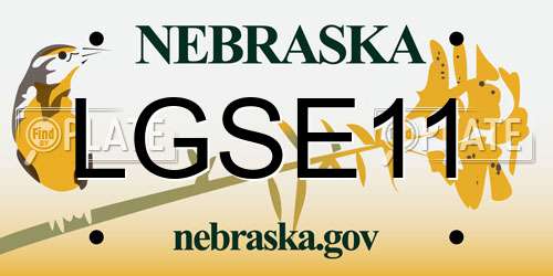 LGSE11 Nebraska License Plate