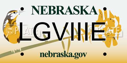 LGVIIIE Nebraska License Plate