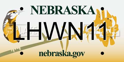 LHWN11 Nebraska License Plate