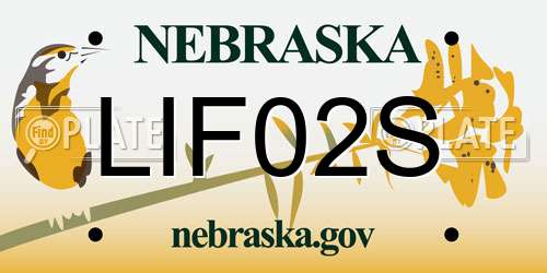 LIF02S Nebraska License Plate
