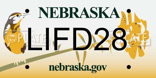 LIFD28 Nebraska License Plate