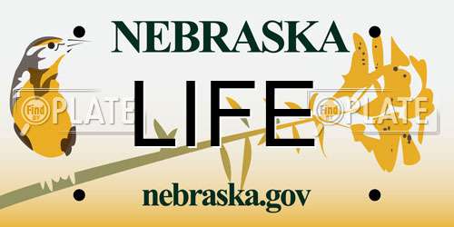 LIFE Nebraska License Plate