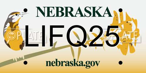 LIFQ25 Nebraska License Plate