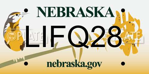 LIFQ28 Nebraska License Plate