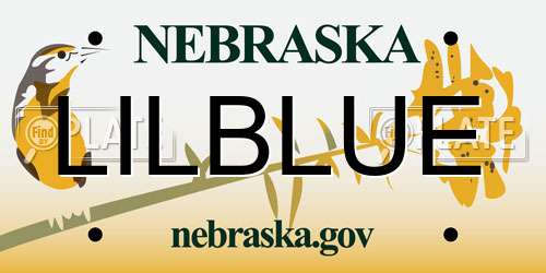 LILBLUE Nebraska License Plate