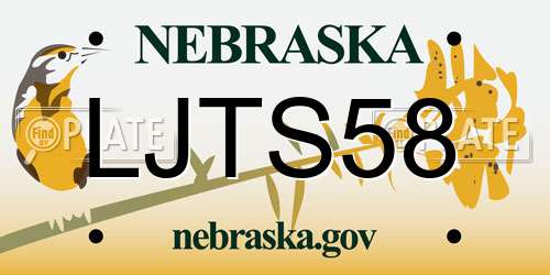 LJTS58 Nebraska License Plate