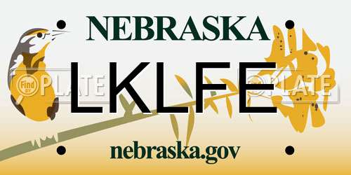 LKLFE Nebraska License Plate
