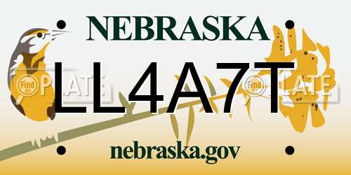 LL4A7T Nebraska License Plate