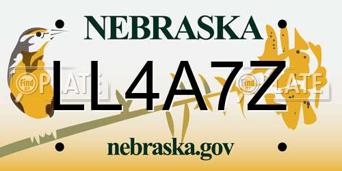 LL4A7Z Nebraska License Plate