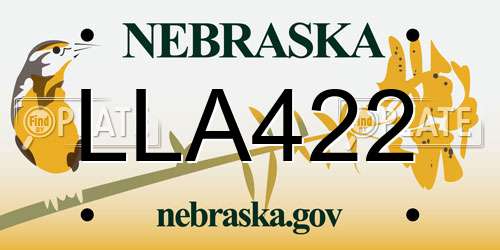 LLA422 Nebraska License Plate