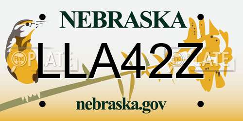 LLA42Z Nebraska License Plate