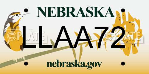 LLAA72 Nebraska License Plate