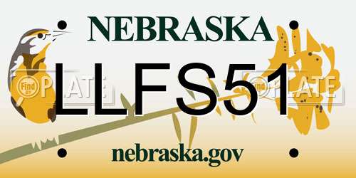 LLFS51 Nebraska License Plate