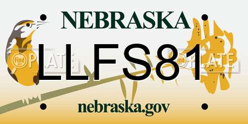 LLFS81 Nebraska License Plate