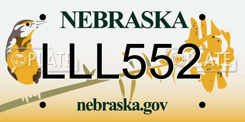 LLL552 Nebraska License Plate