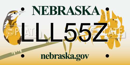 LLL55Z Nebraska License Plate