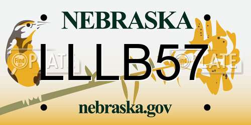LLLB57 Nebraska License Plate