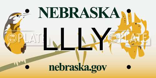 LLLY Nebraska License Plate