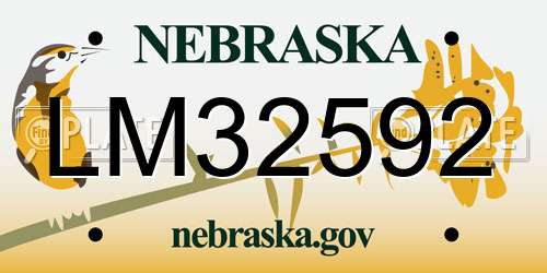 LM32592 Nebraska License Plate