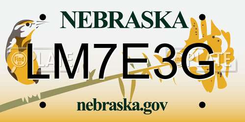 LM7E3G Nebraska License Plate