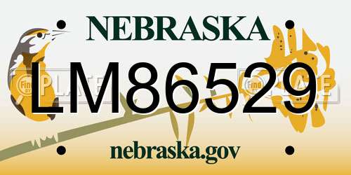 LM86529 Nebraska License Plate