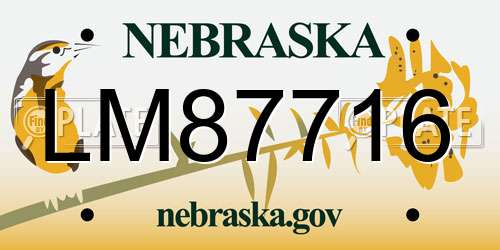 LM87716 Nebraska License Plate