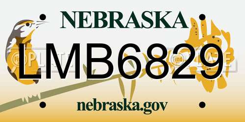 LMB6829 Nebraska License Plate