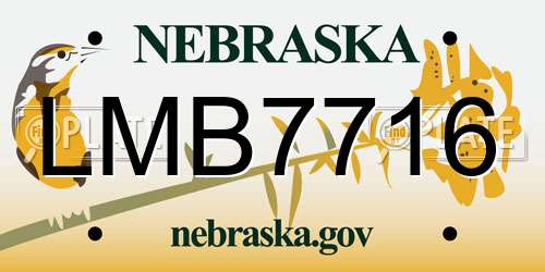 LMB7716 Nebraska License Plate