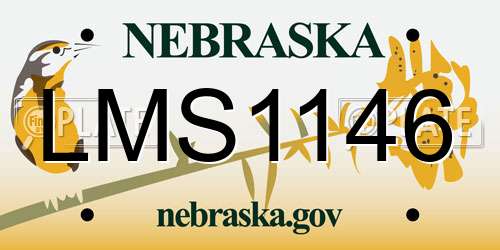LMS1146 Nebraska License Plate