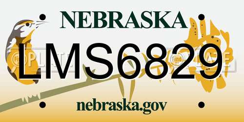 LMS6829 Nebraska License Plate
