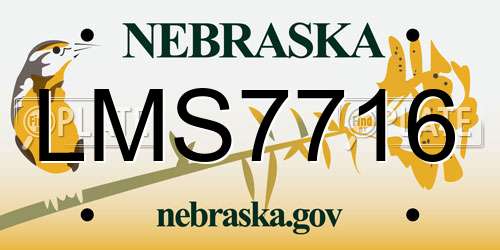 LMS7716 Nebraska License Plate