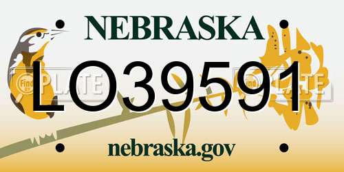 LO39591 Nebraska License Plate