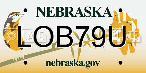 LOB79U Nebraska License Plate