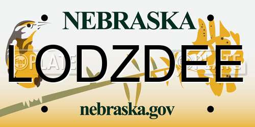 LODZDEE Nebraska License Plate