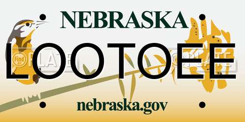 LOOTOEE Nebraska License Plate
