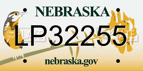 LP32255 Nebraska License Plate