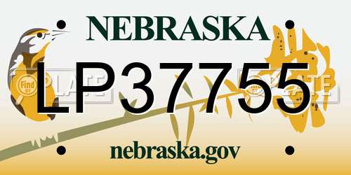 LP37755 Nebraska License Plate