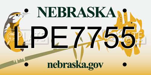 LPE7755 Nebraska License Plate