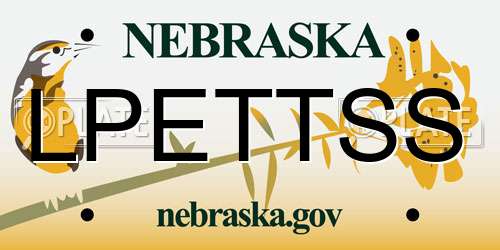 LPETTSS Nebraska License Plate