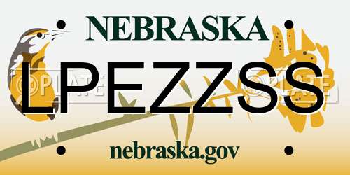 LPEZZSS Nebraska License Plate