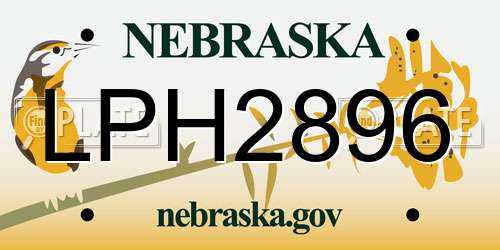 LPH2896 Nebraska License Plate