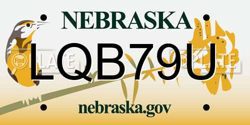 LQB79U Nebraska License Plate