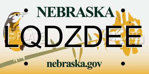 LQDZDEE Nebraska License Plate