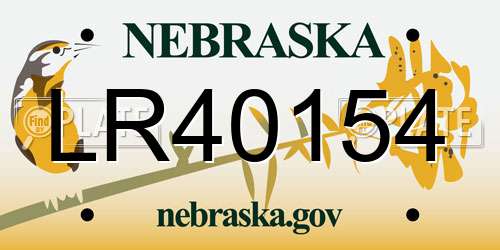 LR40154 Nebraska License Plate