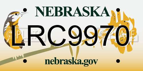 LRC9970 Nebraska License Plate