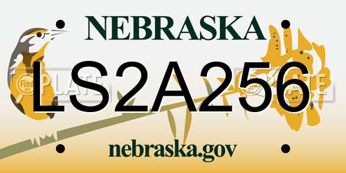 LS2A256 Nebraska License Plate