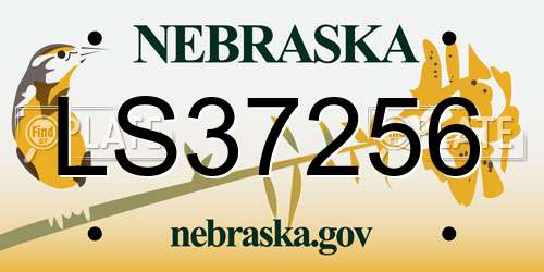 LS37256 Nebraska License Plate