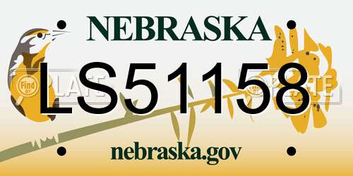 LS51158 Nebraska License Plate