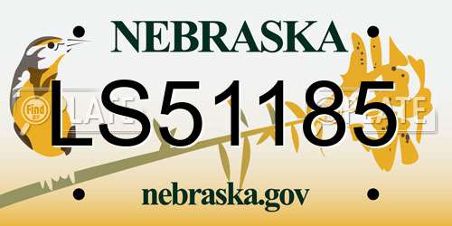 LS51185 Nebraska License Plate