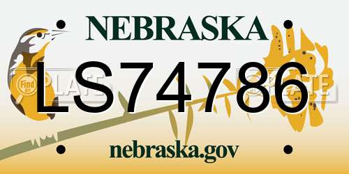 LS74786 Nebraska License Plate